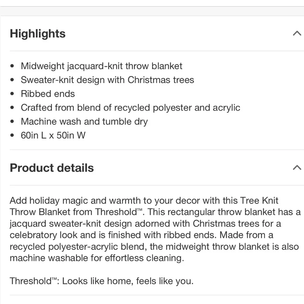 Target Threshold Knit Tree Throw Blanket
